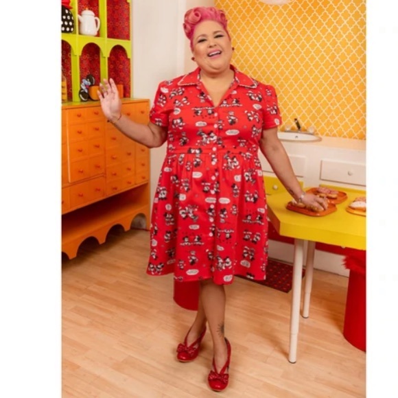 Disney Dresses & Skirts - Stitch Shoppe by Loungefly Mickey Minnie Retro Diner Dress “Desy” Comic Strip